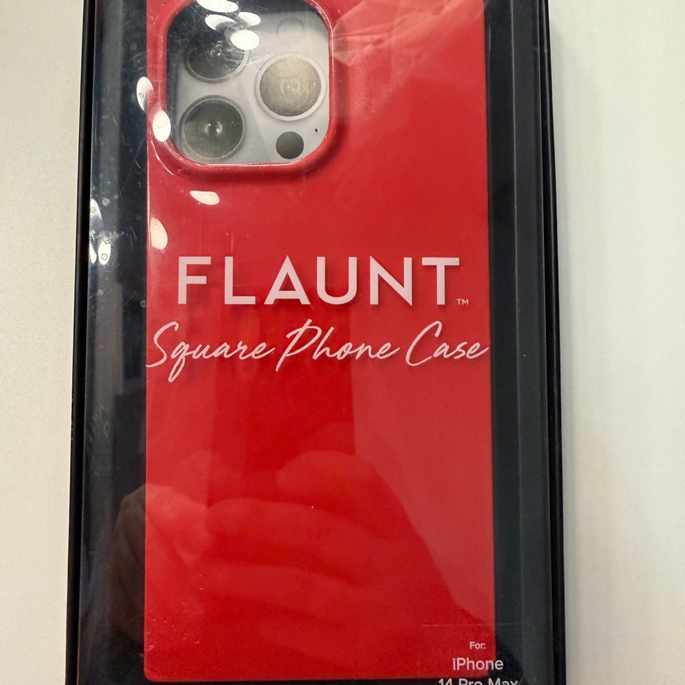 FLAUNT Red Square Phone Case for iPhone 14 Pro Max